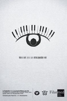 an eye with piano keys on it