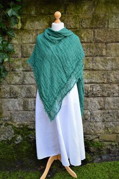 This pure green linen scarf is a perfect accessory for winter, spring outfits. Put on this green detail and feel gorgeous and comfortable or give somebody it as a gift to prove how much you love them. LINEN SCARF SPECIFICS: ○ Size: 144x152 cm / 57x59 inches. ○ Color: green. Please pay attention, colors might vary due to computer monitor settings and lightening. ○ Materials: 100% linen (softened and washed). ○ Ready to ship. ○ If you want to change any detail: color, size or style, do not hesitat Winter Spring Outfits, Linen Accessories, Linen Shawl, Evening Wrap, Evening Wraps, Natural Bedding, Linen Scarf, Linen Scarves, Scarf For Women