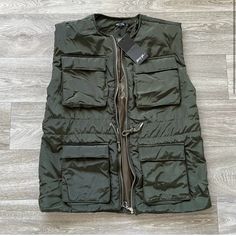 Oversized Gilet/Fisherman Vest, Nwt, Nasty Gal Size Us 0, Oversized Fit Brand New With Tags Drawstring Around High Waist So Ability To Cinch Women's Vest, Coats Jackets Women, Womens Vest, Oversized Fits, Vest Jacket, Coats For Women, High Waist, Coats Jackets, Jackets & Coats