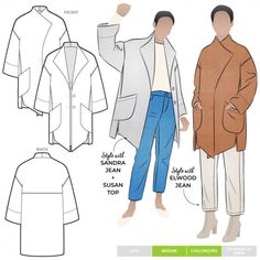 an image of men's coat and pants sewing pattern