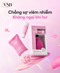 an advertisement for the skin care brand, which is being advertised in pink and white