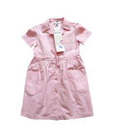 FRENCH VINTAGE 80's, very cute summer dress, light pink cotton fabric, buttoned ion the front, ties to knot at the waist. Brand " Absorba ". Size 3 years ( in size 4 years on photos, already sold ) Length  " / Shoulders " New old stock ( washed once ) I always refund overcharged shipping from 1 Euros overpaid ! Thank you for your visit Casual Summer School Dresses, Spring Short Sleeve School Dress, Spring Cotton School Dress, Spring School Cotton Dresses, Pink Cotton Dress With Pockets, Vintage Dresses For School In Spring, Pink Short Sleeve Cotton Dress, Pink Cotton School Dress, Pink Dresses With Pockets For Spring