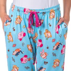 Embrace comfort and style with our Kirby Women's Pajama Pant. Sporting an all-over print design, these playful pajama pants pay homage to the Kirby, your beloved character from the world-renowned video games. Each sleep pant is made of an ultra-soft 92% polyester, 8% spandex that will make you long to slide the pajamas on daily! The pants have two hand-deep pockets, a button-closure fly, and a drawstring closure with an elastic stretch waistband. Blue Pajamas, Cute Pjs, Kirby Art, Womens Pajamas Pants, Pajama Pant, Sleep Pants, Fabulous Fashion, Clothing Styles, Character Costumes