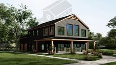 this is an artist's rendering of a two story house in the country style