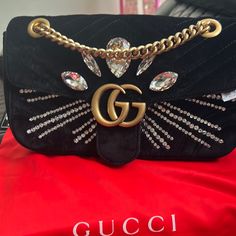 Black Gucci Bag Gucci Black Shoulder Bag, Evening Gucci Shoulder Bag With Branded Hardware, Gucci Evening Shoulder Bag With Branded Hardware, Black Designer Gucci Bag, Black Gucci Shoulder Bag With Branded Hardware, Black Gucci Bags With Branded Hardware, Luxury Gucci Shoulder Bag With Dust Bag, Gucci Black Bag With Gold-tone Hardware, Luxury Black Shoulder Bag For Evening