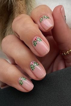 60+ Festive Short Christmas Nails [2024] For A Sparkle And Glam Look Short Christmas Nails, Simple Christmas Nails, Christmas Tree Nails, Candy Cane Nails, Tree Nails, Festive Nail Art