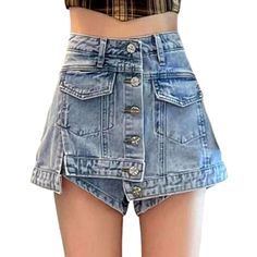 Discover the epitome of summer elegance with our layered buttoned denim skort from our 2023 Summer Collection—featuring a high-waist. patchwork and buttoned closure. this fashion-forward piece is the perfect blend of vintage allure and today's spirited fashion pulse!Why This Skort is a Summer FantasyExperience the ultimate summertime look with a piece that effortlessly infuses bygone elegance into modern-day sophistication. Its high-waist and patchwork design beckons summer's warm. gentle caress Spring Denim Skort With Built-in Shorts, Denim Skort With Built-in Shorts For Spring, Trendy Denim Skort With Built-in Shorts, Denim Skort With Built-in Shorts For Summer, Chic Medium Wash Skort For Summer, Chic Medium Wash Summer Skort, Summer Chic Medium Wash Skort, Spring High Waist Dark Wash Skort, High Waist Dark Wash Skort For Spring