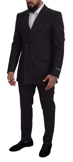 DOLCE & GABBANA Gorgeous brand new with tags 100% Authentic Dolce & Gabbana 2 piece suit. Striped blazer with peak lapels and two-button closure. The trousers feature a concealed zip and button closure, front slanted pockets, one watch pocket and two back welt pockets with buttons. Pressed pleats and unfinished hems. Color: Black striped Style: Double breasted 2 piece suit; includes blazer and pants Closure: Two button closure Fitting: Slim Fit Two inside pockets One open vent in the back 3-way Pieces Men, 2 Piece Suit, Formal Loafers, Suits For Sale, Dolce E Gabbana, Striped Blazer, Wool Suit, Dolce & Gabbana, Casual Boots