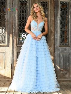 The fabric in this Colors Dress style Beaded Mesh with Tulle Champagne Formal Dresses, Gown Silhouette, Plus Size Sequin Dresses, Modest Formal Dresses, Light Blue Prom Dress, Colors Dress, Green Homecoming Dresses, Vestidos Color Rosa, Formal Dresses With Sleeves