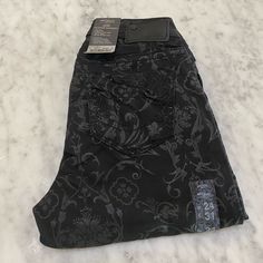 Brand New With Tags Attached Black Trendy Jeans Cheap Y2k Style Dark Wash Bottoms, Skull Graphic Jeans, Dye Blue Jeans Black, Goth Outfits Jeans, Customised Jeans, Grunge Patterns, Torn Leggings, Depop Jeans, Goth Jeans