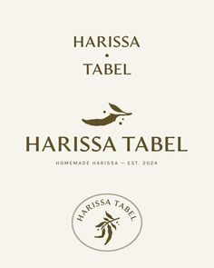 the logo for harissa tabel, which is also used as a tablecloth