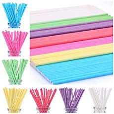 multicolored paper straws are lined up in different sizes and colors for decoration