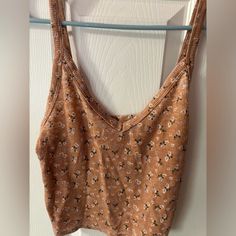 Size Small American Eagle Crop Tank Floral No Tags But Never Worn Summer Brown Tops With Floral Print, Brown Cotton Tank Top For Day Out, Casual Brown Tank Top For Spring, Brown Floral Print Tops For Beach, Brown Cotton Tank Top For Spring, Spring Brown Cotton Tank Top, Spring Brown Tank Top For Day Out, Casual Floral Print Crop Top Tank, Summer Clothes