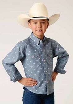 For (1) Roper Boy's Long Sleeve Long Horn Oxford Western Shirt.  Available in five Boy's Sizes...Size XS, Small, Medium, Large, or XL. Details: * Boy's Long Sleeve Western Shirt  * Stretch Oxford  * Button Front  * Button Down Collar  * 1 Point Back Yoke W/Pleat & Locker Loop  * 2 One Point Pockets & Flaps  * Roper "R" Embroidery Please check out my store as I am always getting exciting new products in!  If you don't see what you're looking for, ju Western Long Sleeve Shirt For Spring, Spring Western Long Sleeve Shirt, Long Sleeve Cotton Shirt With Button Closure, Cotton Long Sleeve Shirt With Button Closure, Western Long Sleeve Top With Button Closure, Fitted Long Sleeve Cotton Shirt, Western Style Cotton Shirt For Spring, White Long Sleeve Western Top, Relaxed Fit Cotton Shirt For Rodeo