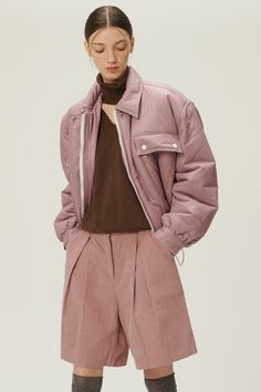 storets.com Nicole Puffer Bomber Jacket Dusty Rose Color, Soft Autumn, Rose Color, Dusty Rose, Puffer, Bomber Jacket, Latest Trends, How To Wear, Black