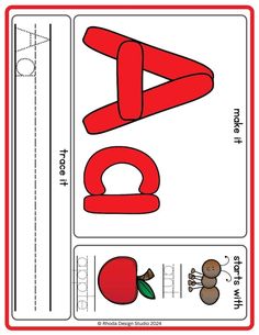 an apple and letter matching activity for kids