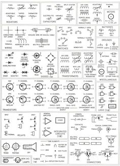 an electronic circuit diagram with all the components labeled in each section, including symbols and instructions