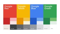 the color scheme for google's red, yellow, and green colors is shown