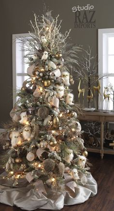 a decorated christmas tree in a living room