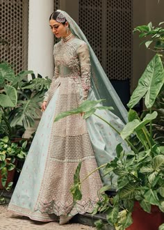 Pakistani Bridal Walima Wear in Turquoise Color Front Open Gown, Fairytale Bride, Orang India, Baju Kahwin, Pakistani Bridal Dress, Walima Dress, Raw Silk Lehenga, Desi Wedding Dresses, Latest Bridal Dresses