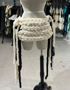 Fur Yarn. • Flattering around Hips area. • Adjustable side straps. •Comes in 3 sizes. • Please provide 10-14 days to ship Outfit Inspo Crochet, Brushed Yarn Crochet, Chunky Yarn Skirt, Chunky Knit Skirt, Scarf As Skirt, Thick Yarn Crochet Patterns, Knitted Skirt Outfit, Crochet Girlies, Streetwear Crochet