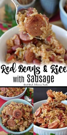 red beans and rice with sausage is an easy, healthy dinner that's ready in under 30 minutes