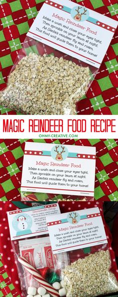 the instructions for how to make homemade reindeer food from scratchsticks and rice krispy kreme