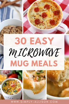 30 easy microwave mug meals with the title overlay