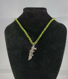 Green paracord necklace with pewter alligator/crocodile pendant 17". Crocodile Accessories, Alligator Necklace, Crocodile Keychain, Paracord Necklace, Alligator Crocodile, Fashion Jewelry Necklaces, Paracord, Alligator, Fashion Watches