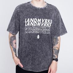 Landmvrks Melt Black Acid Wash T-Shirt Impericon Germany Men's Size: Large Color: Black Acid Wash Condition: New Large Melting Logo Graphic Print Imported From Germany 100% Cotton * Shipping Fees From Impericon (Germany) Are Very High ($35+ Per Shipment) * Gray Distressed Grunge T-shirt, Urban Style Washed Black Top With Text Print, Urban Washed Black Top With Text Print, Gray Grunge Crew Neck T-shirt, Washed Black Logo Print Tops For Streetwear, Urban Washed Black Tops With Graphic Design, Gray Text Print Grunge Top, Grunge Gray Top With Text Print, Black Tri-blend Shirt For Streetwear