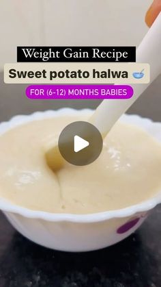 a video showing how to make sweet potato halwa for babys and toddlers