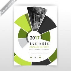 a green and black business brochure on a white background with a pen next to it