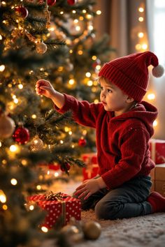 baby christmas outfit Christmas Tree Kids Pictures, Christmas Pictures For Toddlers, Christmas Toddler Photos, Christmas Photo Ideas For Toddlers, One Year Old Christmas Photos, Baby Xmas Photo Ideas, Kid Christmas Photoshoot Ideas, Children Christmas Photos, Christmas Picture Ideas For Kids