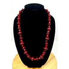 Vintage Red Leather Wrap Beads And Geometric Red Beads Necklace Side Closure 28”. Good Used Vintage Condition Super Rare Necklace Unsigned, Please Review All My Pics And Measurements. Elegant Red Long Beaded Necklace, Elegant Long Red Beaded Necklace, Elegant Red Long Necklace With Round Beads, Elegant Handmade Red Long Necklace, Red Wooden Beaded Necklaces, Red Long Beaded Necklaces For Gifts, Adjustable Single Strand Red Beads, Red Wooden Beaded Necklace, Red Single Strand Long Necklace