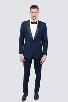 Tailor's Stretch Blend Navy Blue Tuxedo | Modern or Slim Fit - Tomasso Black Fitted Tuxedo For Gala, Blue Fitted Suit For Black-tie Events, Classic Fitted Suit For Gala, Fitted Blue Tuxedo For Black-tie Events, Tailored Notch Lapel Suit For Gala, Professional Tuxedo For Black-tie Events With Suit Collar, Blue Fitted Blazer For Black-tie Events, Tailored Notch Lapel Tuxedo For Gala, Fitted Blue Blazer For Black-tie Events