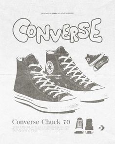 an advertisement for converse shoes from the 1970's