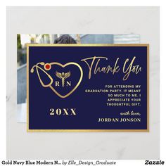 a thank card with a heart and nurse's stethoscope on it