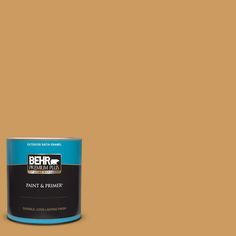 the behr paint and primer in one is shown on a dark red background