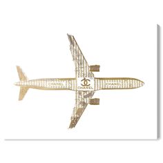 an airplane with the words chanel on it