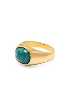 Ring in Stainless Steel with Gold Plating Green Jade Stone Product Code: MRING_083 Designer's Notes Featuring rich and vibrant green jade, this ring will give your look a luxurious touch. Wear it as a pinky or regular ring, solo or stacked. Please note that all our pieces are crafted by hand and one-of-a-kind, and may therefore vary slightly in size, shape, and color. 2.9.1.0 Oval Signet Ring, Jewelry Magazine, September Birthstone Jewelry, Ruby Engagement Ring, Jewelry Ring Box, Men's Jewelry Rings, Pearl Jewellery Earrings, Mens Gold, Jade Stone