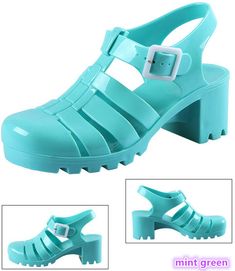 Harajuku retro jelly sandals sold by Harajuku fashion on Storenvy Sanrio Outfits, T Strap Shoes, Vintage Jewelry Crafts, Jelly Shoes, Jelly Sandals, Harajuku Fashion, T Strap, Mint Green, Jewelry Crafts