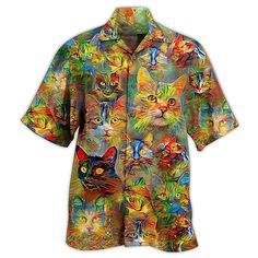 Category:Shirt; Season:Spring,Summer; Fabric:Polyester; Sleeve Length:Short Sleeve; Look After Me:Machine wash,Hand wash,Washable; Gender:Men's; Style:Tropical,Fashion,Hawaiian,Soft; Tops Type:Shirt; Occasion:Daily,Outdoor,Beach; Age Group:Adults'; Fit Type:Regular Fit; Pattern:Letter,Food; Design:Print,Button-Down; Neckline:Turndown; Brand:OUKU; Front page:FF; Listing Date:12/02/2022; Bust:; Length:; Shoulder Width:; Fit US Size:; Fit UK Size:; Fit EU Size:; Print Type:3D Print; Sleeve Length: Mens Shirt Pattern, Cat Beautiful, Tropical Fashion, Pirate Shirts, Wine Shirts, Hawaiian Shorts, Cool Hawaiian Shirts, Mens Hawaiian Shirts, Cute Hats