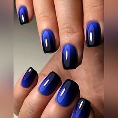 Omg I Love This Color. These Nails Are Simple, Short Enough To Still Work In, My Favorite Blue, I Will Admit I'd Wished They Were A Tad Bit More Durable But I Slave Literally Outside All Day So Nothing Willast Too Long For Me But I Love These!! You Get 24 Nails, Jelly Glue And A File. Upon Request If I Have Available I Can Throw In Some Nail Glue As Well. Bizzy Bee Breezy's Boutique With Every Purchase Navy Nail Art, Gell Nails, Blue Ombre Nails, Ombre Nail Art Designs, Navy Nails, Unghie Sfumate, Navy Blue Nails, White Tips, Her Nails