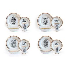 There's always been something magical about gathering together over food, and this 16-piece Hogwarts Houses Dinnerware Set reinforces that. One of the four Hogwarts houses is represented on each 4-piece set (dinner plate, salad plate, bowl, and cup). The plates and bowls are rimmed with the Sorting Hat's poem about who belongs in each house in case there's some debate amongst your family or dinner party guests as to who gets which set. The delicate nature of the gold edging and house crest desig House Logos, Ceramic Dish Set, Harry Potter Hogwarts Houses, Decorative Storage Bins, Ceramic Dinnerware Set, Ceramic Dinnerware, Hogwarts Houses, Jack And Sally, Harry Potter Hogwarts