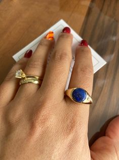 14K Solid Gold Lapis Ring Lapis Lazuli Ring Blue Stone Pinky - Etsy Turkey Gold Plated Blue Rings As Gift, Blue Gold Plated Rings As Gift, Blue Gold Plated Rings For Gift, Blue Gold-plated Rings For Gifts, Oval Blue Signet Ring In 14k Gold, Blue 14k Gold Signet Ring With Gemstone, Gemstone Signet Ring With Round Band As A Gift, Sapphire 14k Gold Signet Ring Gift, 14k Gold Sapphire Signet Ring As Gift