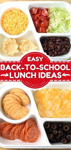 an easy back to school lunch idea with cheese, black olives and tortilla chips