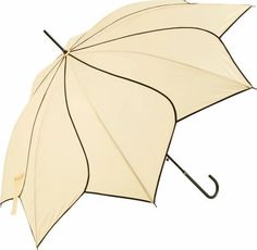 Cream Black Trim Swirl Umbrella/Parasol - Waterproof Fancy Umbrella, Umbrella Designs, Umbrellas Parasols, Mode Vintage, Black Trim, Future House, Things To Buy, Leather Handle, Betsey Johnson