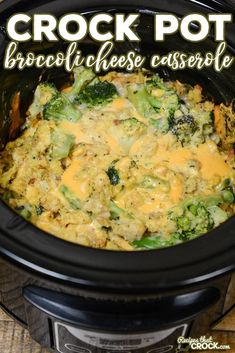 crock pot broccoli cheese casserole in the crock pot