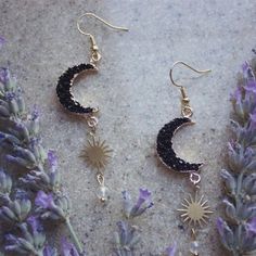 1 PAIR. 4 Styles to choose from. These Stone Crescent Moon Sun Earrings are the perfect accessory for any boho, witchy, or hippie look. Crafted from brass, these earrings feature a crescent moon and sun design, making them a unique and novel piece of jewelry. Sun Earrings, Moon Sun, Jewelry Women, Love Is Free, Crystal Quartz, Black Crystals, Crescent Moon, Stones And Crystals, Crescent