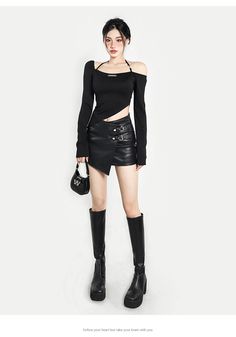 Applicable age: 18-24 years old Size: S M L pattern: plain style: street Waist type: high waist color: black Item No.: X22Q5957 Skirt type: bag hip skirt Year Season: Winter 2022 Skirt length: short skirt Profile: Type A Material composition: PU Black Rock Mini Skirt For Streetwear, Black Rock Style Mini Skirt For Streetwear, Black Skirt For Fall Streetwear, Black Mini Skirt For Streetwear, Black Streetwear Skirt For Fall, Black Gothic Mini Skirt For Streetwear, Edgy Black Asymmetrical Mini Skirt, Black Mini Skirt For Spring Streetwear, Chic Black Mini Skirt For Alternative Fashion